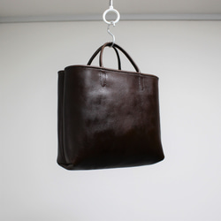 hand stitch + dark brown leather tote bag 8枚目の画像