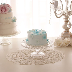 サムシングブルー、アジサイのケーキ型リングピロー 5枚目の画像