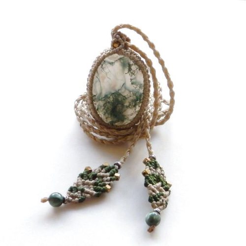 モスアゲート＊マクラメネックレス ネックレス・ペンダント MARGA RINA