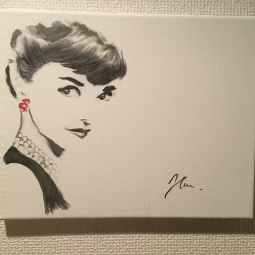 絵画『オードリー・ヘップバーン』ヘイ平山画 絵画『オードリー・ヘップバーン』ヘイ平山画