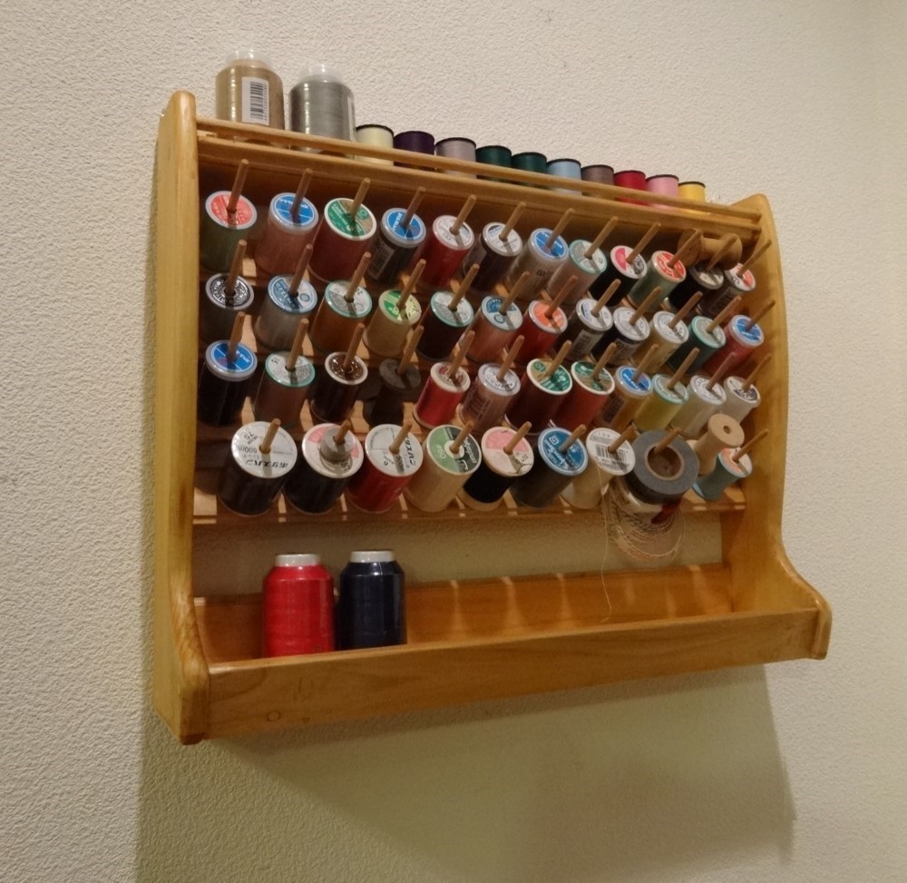 スーパーワイド糸立て　特別仕様 3cm径糸巻き 3段 4cm径糸巻き1段   壁掛け