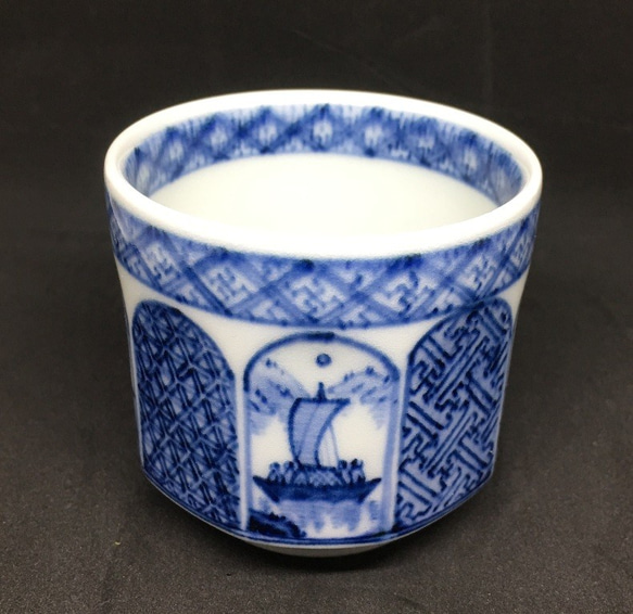 有田焼 極上古染付祥瑞面取りぐい吞み おちょこ・ぐい呑み・徳利 陶天