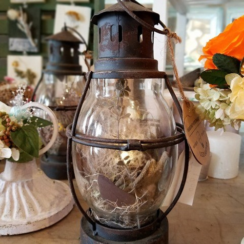 アンティーク　希少デザイン　燭台　真鍮　ガラスランタン　古雑貨　ドライフラワー アンティーク 希少デザイン 燭台 真鍮 ガラスランタン 古雑貨 ドライ