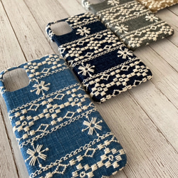 Dungaree刺繡蕾絲iPhone手機殼 第2張的照片