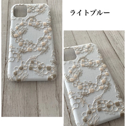 刺繍のフラワーリース  iPhoneケース 3枚目の画像