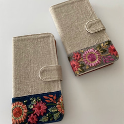 手帳型　刺繍リボン iPhoneケース 7枚目の画像