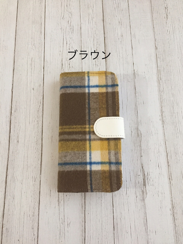 手帳型起毛ふんわりチェックiPhoneケース 3枚目の画像