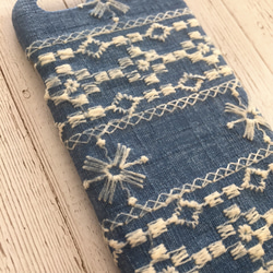 インディゴ刺繍レース iPhoneケース 4枚目の画像