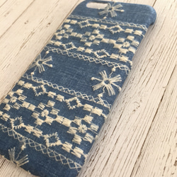 インディゴ刺繍レース iPhoneケース 5枚目の画像