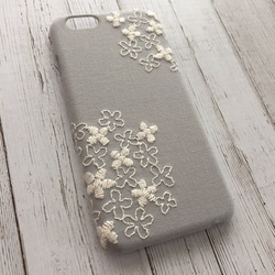 刺繍の紫陽花 iPhoneケース 1枚目の画像