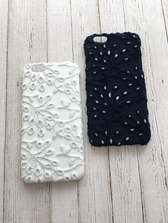 ツリー刺繍レース iPhoneケース 2枚目の画像