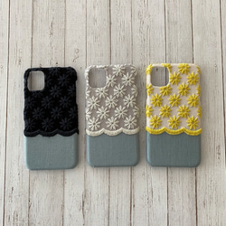 刺繍の小さなカモミール iPhoneケース 2枚目の画像