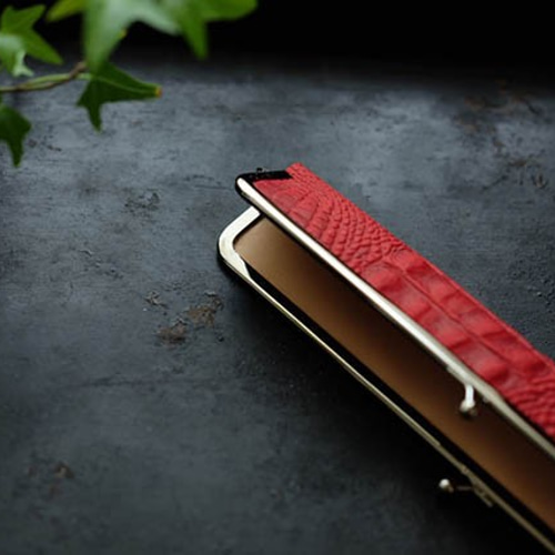 スタイリッシュな本革煙管入れ レザーキセルケース24cm クロコ型押し