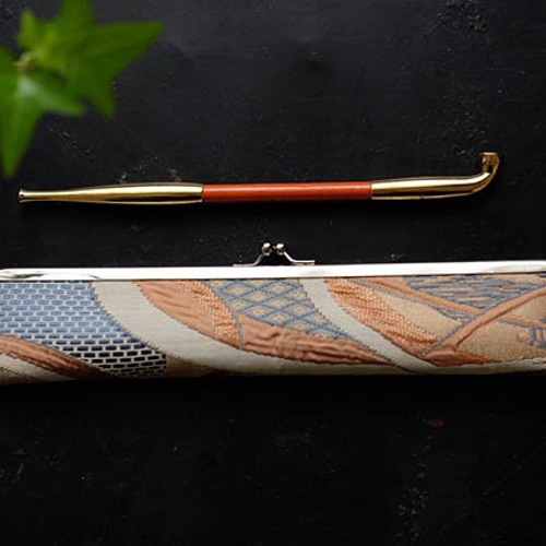 粋な煙管入れ キセルケース24cm アンティーク着物がま口 がま口 百福