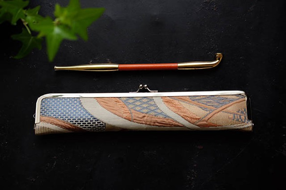 粋な煙管入れ キセルケース24cm アンティーク着物がま口 がま口 百福