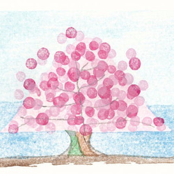 小さな額絵・一本桜 (632) 2枚目の画像