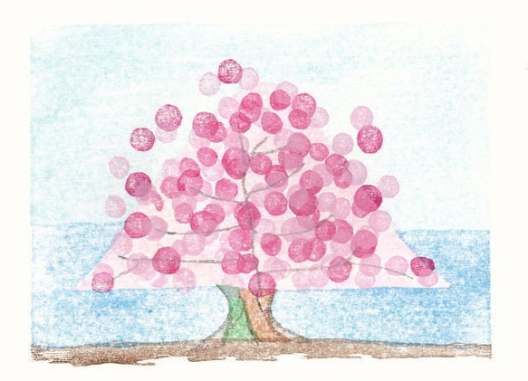 小さな額絵・一本桜 (632) 2枚目の画像