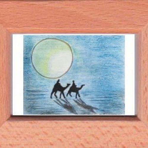 小さな額絵・月の砂漠(wb28) 版画 hiro 通販 5023811｜Creema