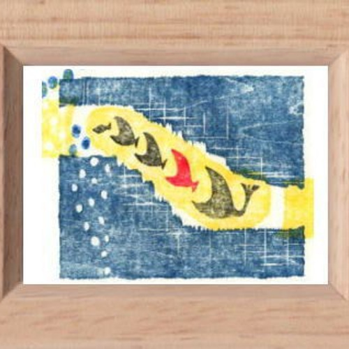 魚の絵画 版画 青緑色 William Schimmel 地球と魚の版画の通販 by アサヒ's