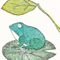 小さな額絵・蛙(704) 2枚目の画像