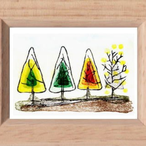 小さな額絵・木々の四季(625) 版画 hiro 通販 821020|Creema 小さな額絵・木々の四季(625) 版画 hiro 通販 821020|Creema