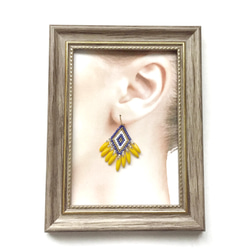 再販♡ ◇fringe × earrings◇（blue × yellow） 2枚目の画像