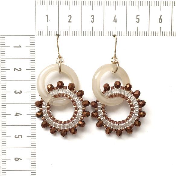 double hoop × earrings（brown） 5枚目の画像