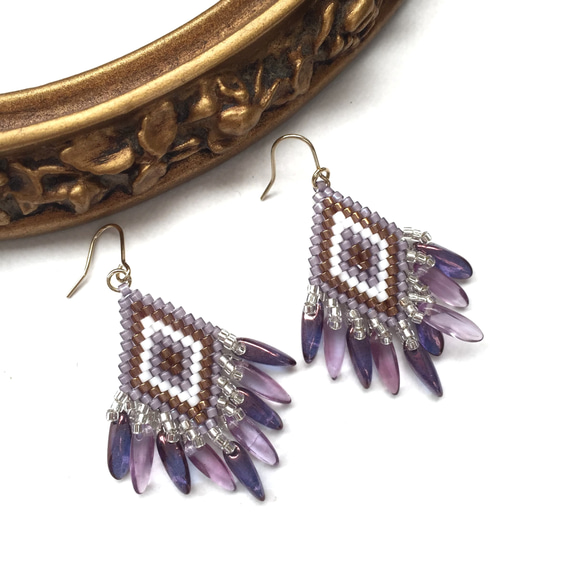 new♡ ◇fringe × earrings◇（lavender） 1枚目の画像