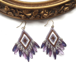 new♡ ◇fringe × earrings◇（lavender） 3枚目の画像