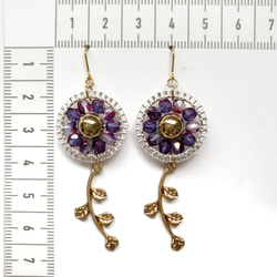 new♡beads × earrings(purple・lavender) 4枚目の画像