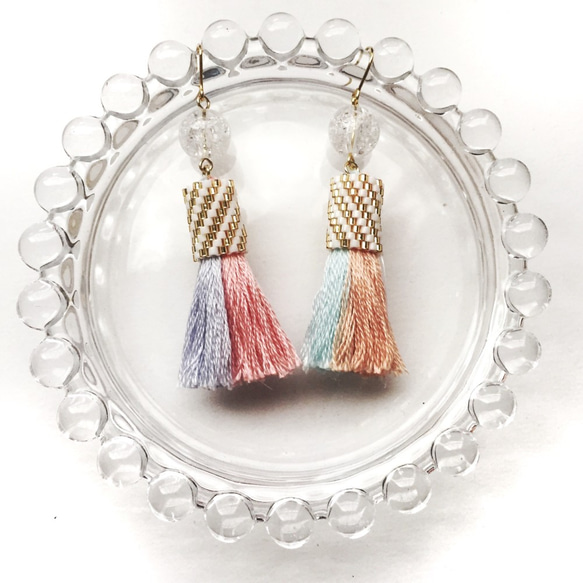 tassel × earrings（シャーベット　カラー） 2枚目の画像
