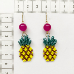 pineapple ×  earrings (yellow・pink) 5枚目の画像