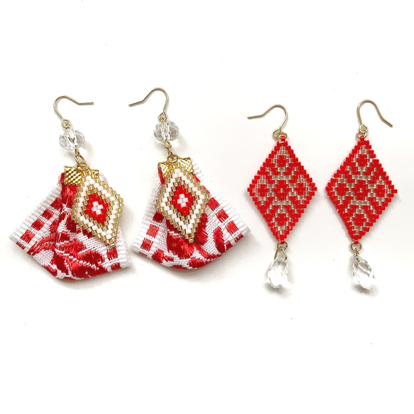 【creema限定 夏の福袋】red earrings【2点set】 3枚目の画像