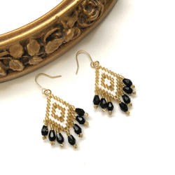 ◇fringe × earrings◇（black) 1枚目の画像