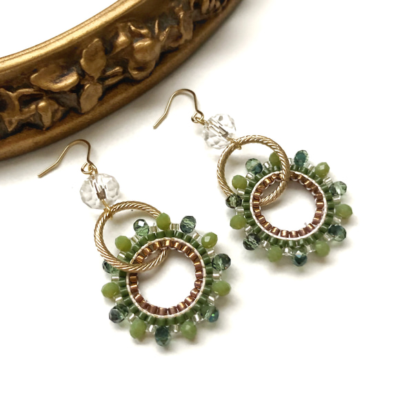 double hoop × earrings（khaki） 1枚目の画像