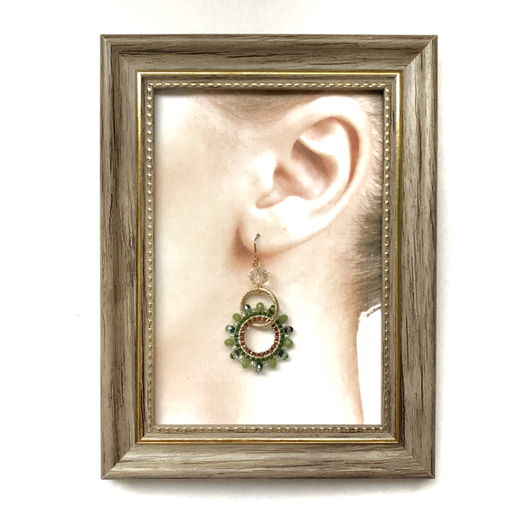 double hoop × earrings（khaki） 2枚目の画像