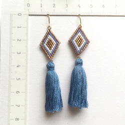 再販4♡tassel × earrings(blue) 3枚目の画像