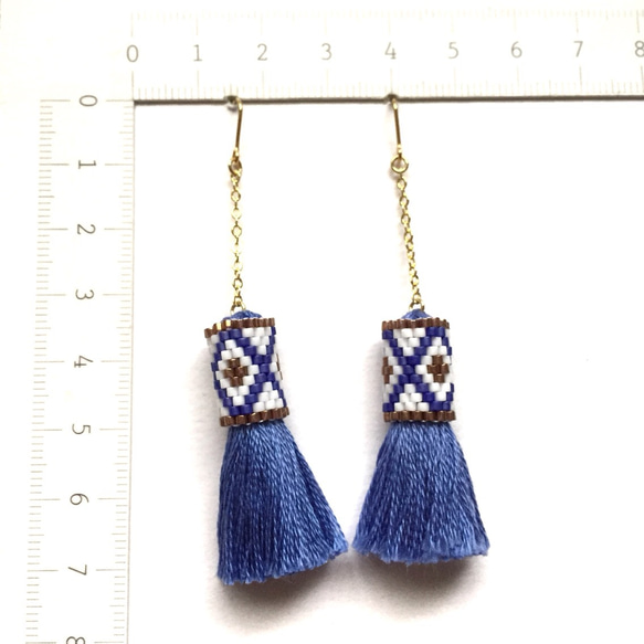 tassel × eariings（blue） 3枚目の画像