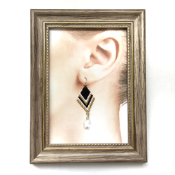 再販7♡ ◇beads × earrings◇（black） 2枚目の画像