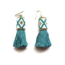 tassel × earrings(turquoise) 2枚目の画像