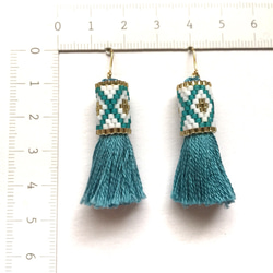 tassel × earrings(turquoise) 3枚目の画像