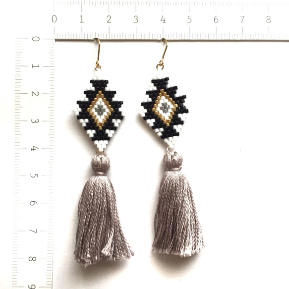 再販15♡ ♢tassel × earrings♢（grey） 3枚目の画像