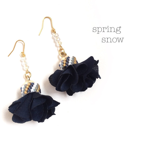 flower tassel × navy 1枚目の画像