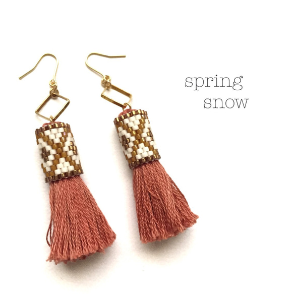 再販6♡ tassel ×  earrings（terracotta） 1枚目の画像