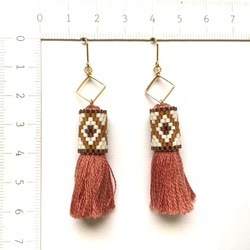再販6♡ tassel ×  earrings（terracotta） 3枚目の画像