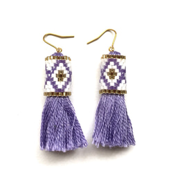 【再販】tassel ×earrings（purple） 2枚目の画像