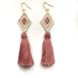 ◇tassel × earrings◇（smoky pink） 2枚目の画像