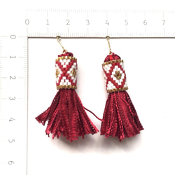 tassel × earrings （red） 3枚目の画像