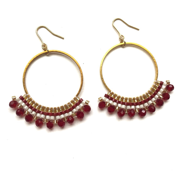 hoop × earrings（red） 2枚目の画像