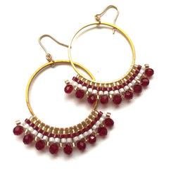 hoop × earrings（red） 3枚目の画像